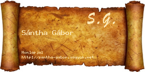 Sántha Gábor névjegykártya